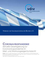 Titelbild der Broschüre des VDIV betreff Corona Gesetzgebung